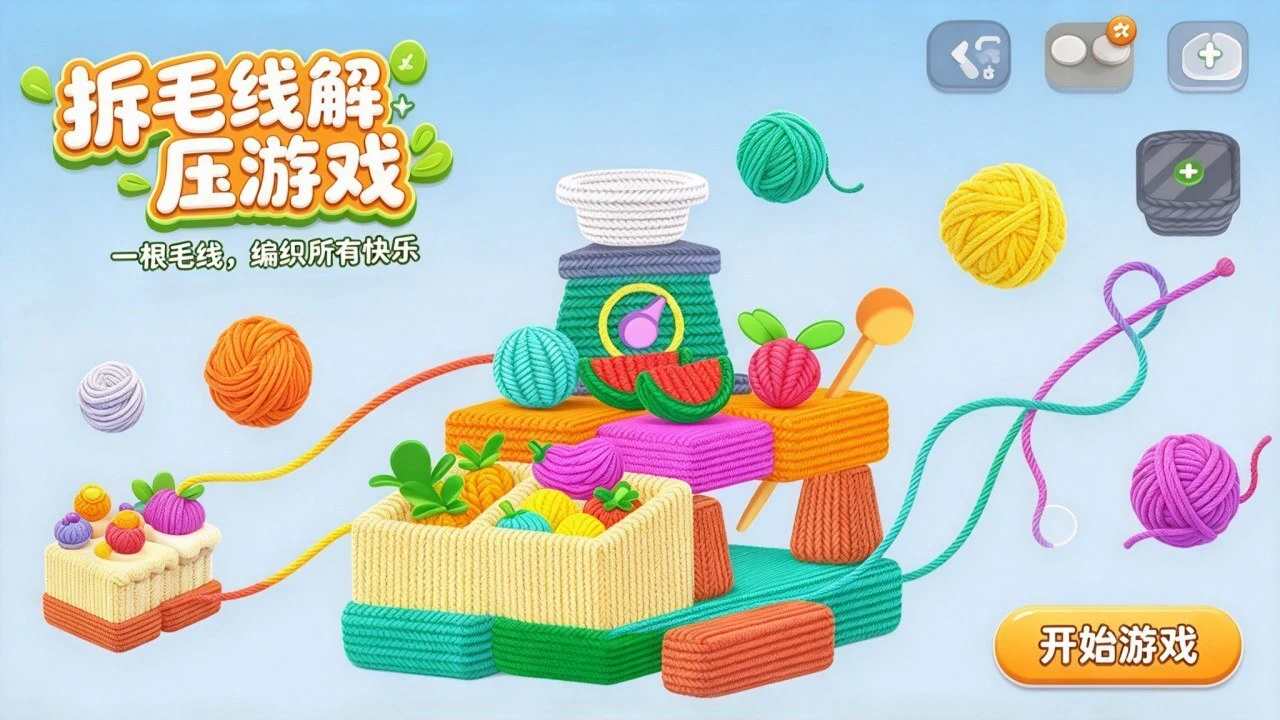 拆毛线解压游戏_4