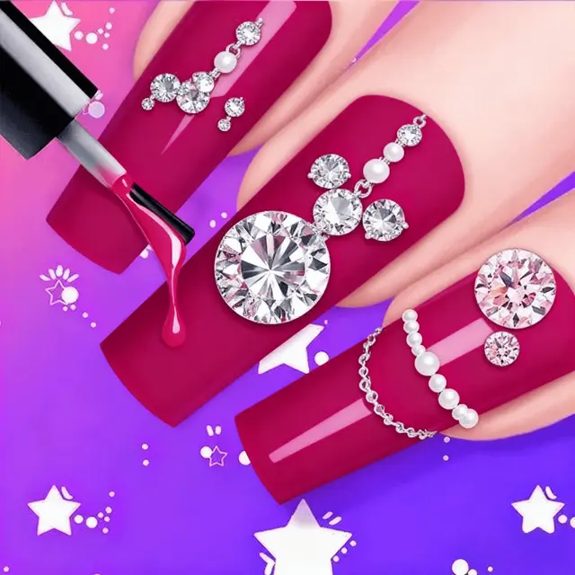 双人公主做美甲ICON