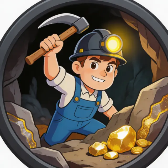 矿工挖矿挖黄金ICON