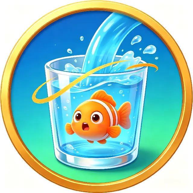 画线救水杯小鱼ICON