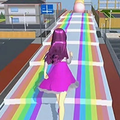 青春校园樱花女生跑酷ICON