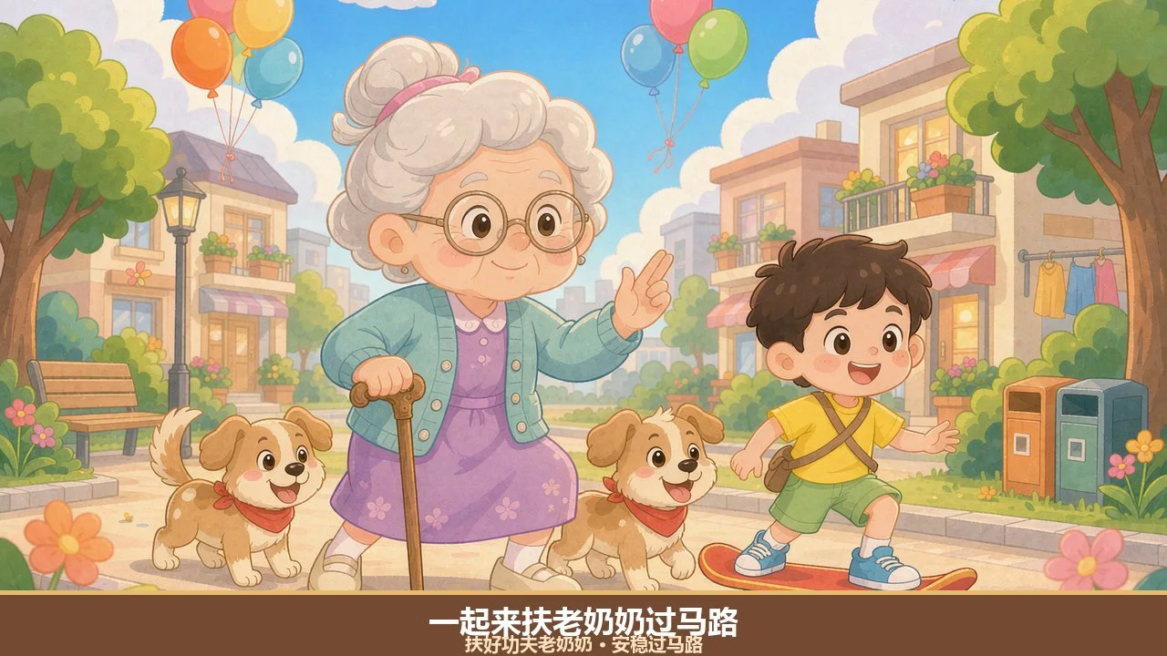 一起来扶老奶奶过马路_6
